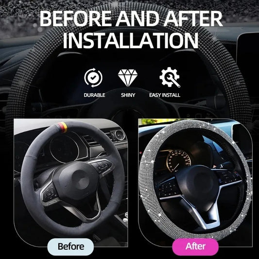 Rhinestone Steering Wheel Cover